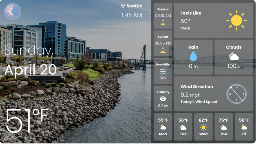 Free Infotainment screens - Free design, hosting, and maintenance-local-weather